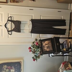 Old Navy Charcoal Gray Lounge Crop Top and Wide-Leg Pants Set